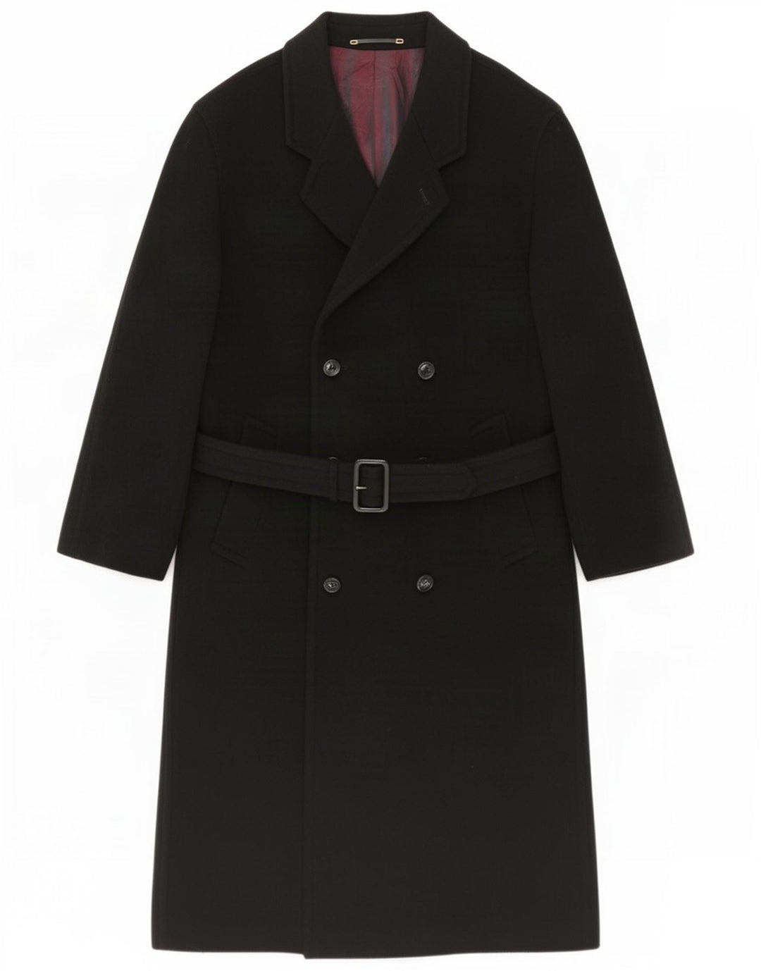 Vintage Mens Double Breasted Coat UK 38 Medium Black Wool