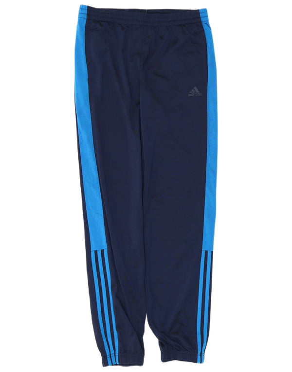 Adidas Boys Tracksuit Trousers Joggers 15-16 Years Navy Blue Colourblock