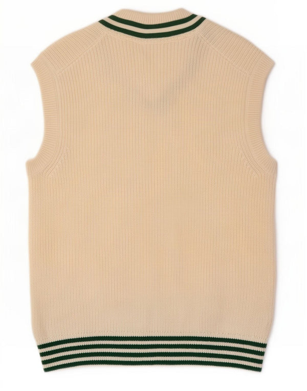 Gant Mens Vest Tank Top Small Off White Striped Cotton