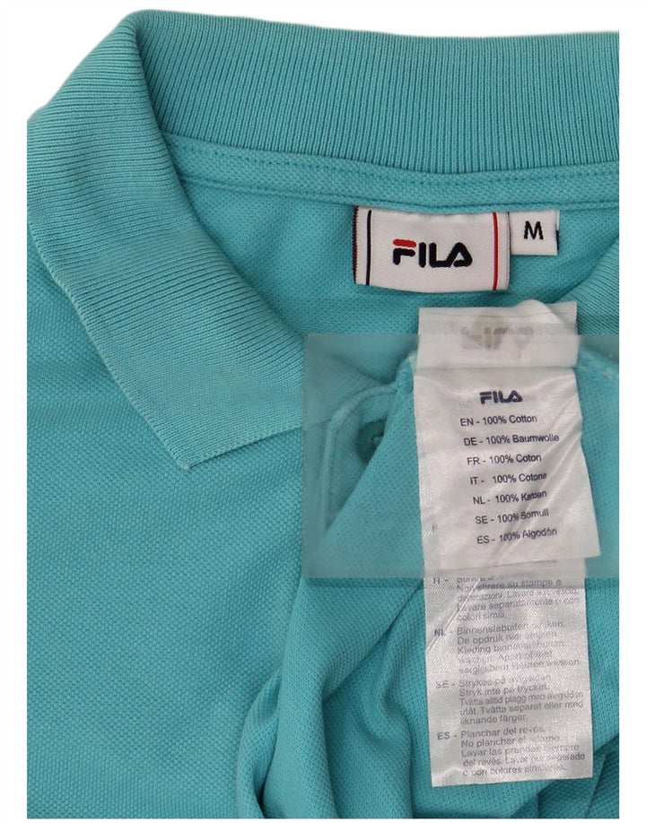Fila Mens Polo Shirt Medium Blue Cotton