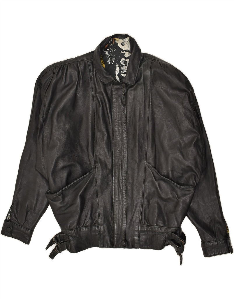 VINTAGE Womens Leather Jacket UK 20 2XL Black | Vintage Vintage | Thrift | Second-Hand Vintage | Used Clothing | Messina Hembry 