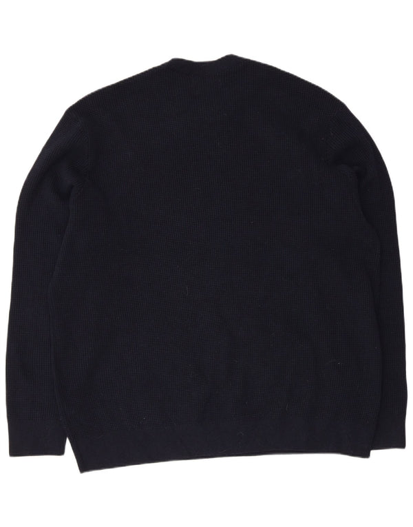 Marks & Spencer Mens Crew Neck Jumper Sweater 3XL Navy Blue Polyester