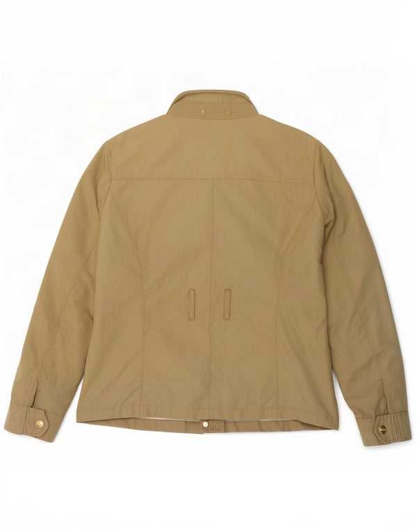 Woolrich Womens Utility Jacket UK 14 Medium Khaki Cotton