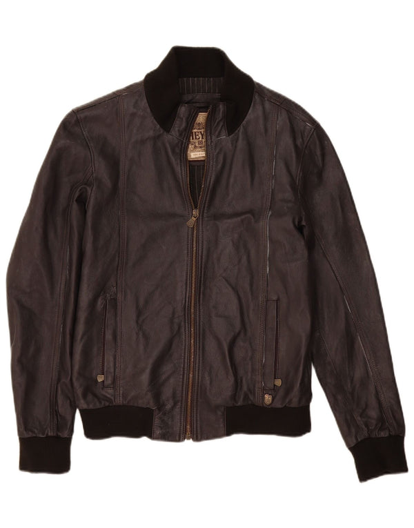 Vintage Mens Bomber Leather Jacket UK 36 Small Brown Leather