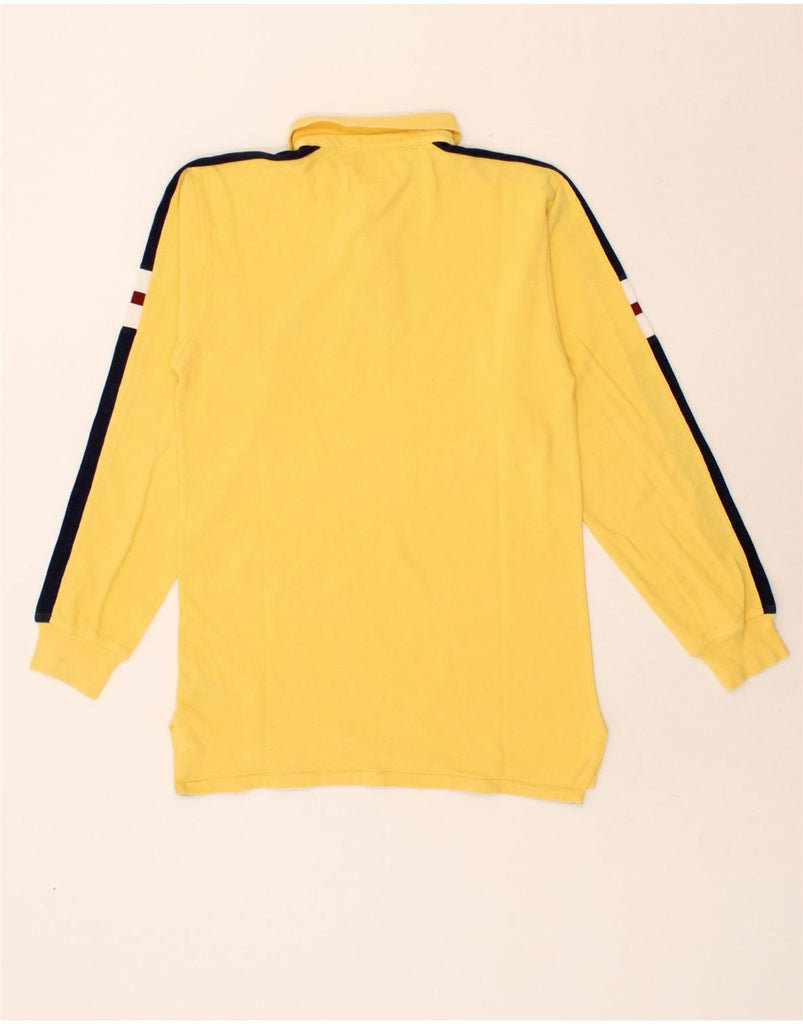 TOMMY HILFIGER Boys Long Sleeve Polo Shirt 14-15 Years Large Yellow Cotton Vintage Tommy Hilfiger and Second-Hand Tommy Hilfiger from Messina Hembry 