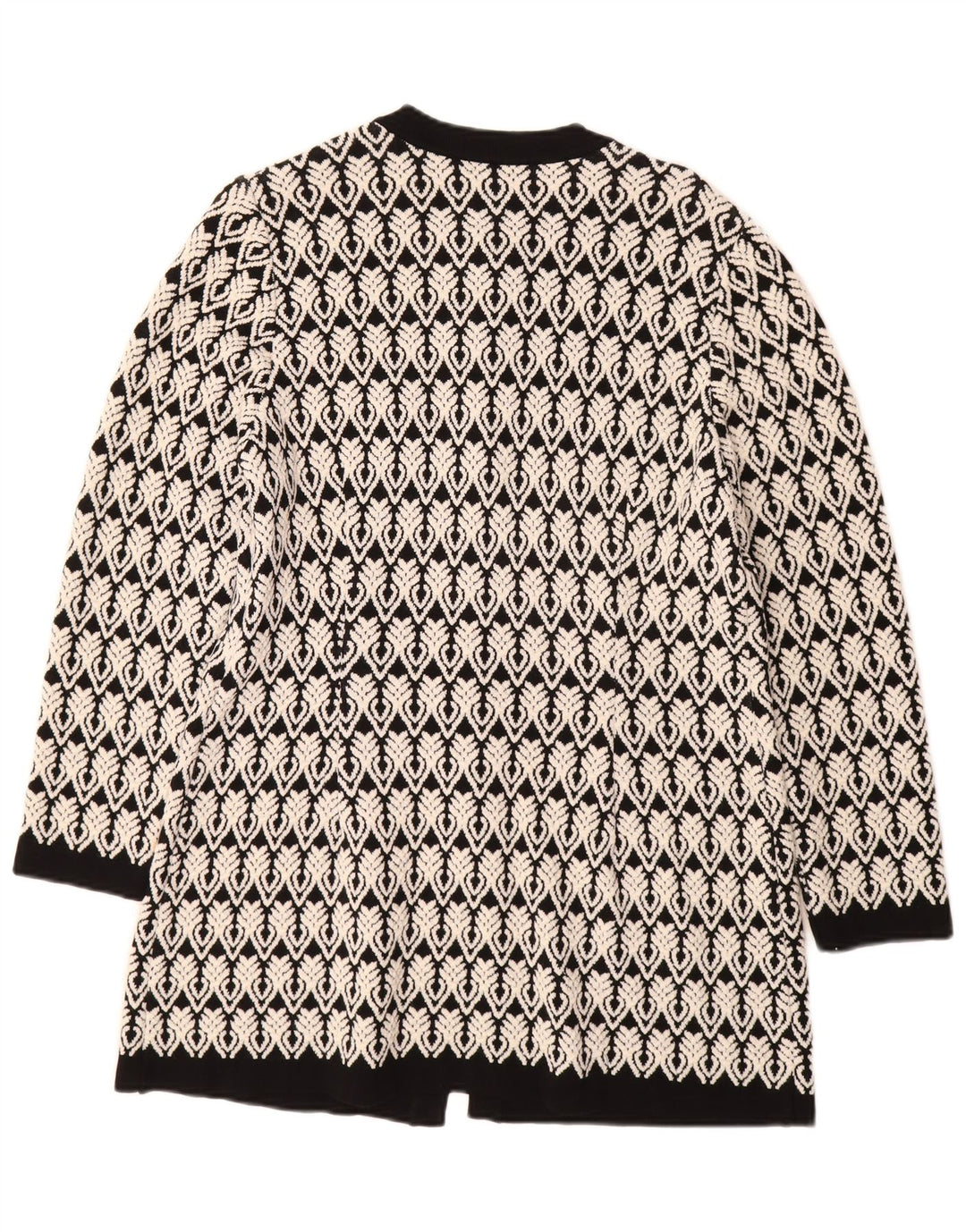 STIZZOLI Womens Longline Cardigan Sweater IT 46 Large White Geometric