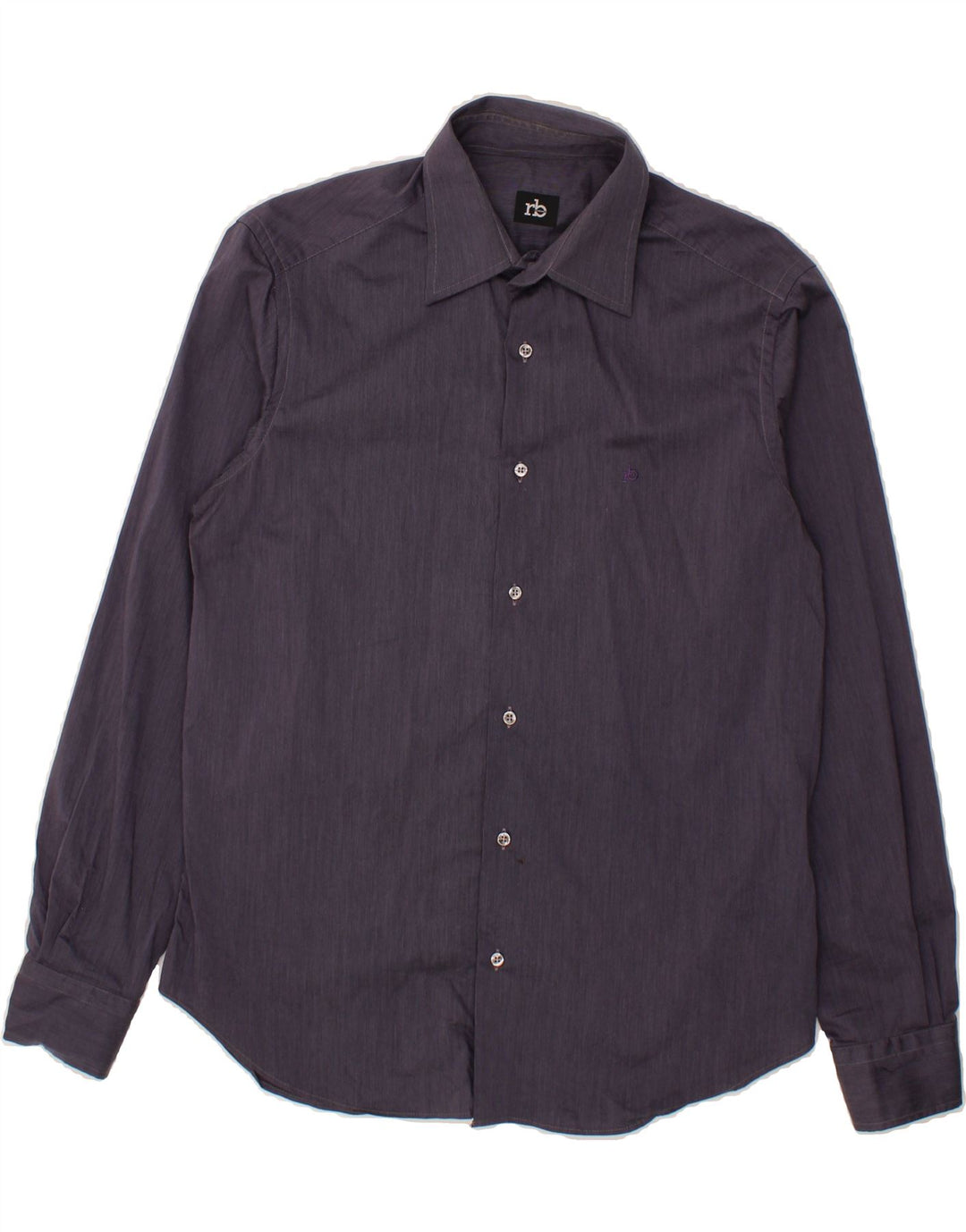 ROCCOBAROCCO Mens Shirt Size 15 3/4 40 Medium Navy Blue Vintage Roccobarocco and Second-Hand Roccobarocco from Messina Hembry 