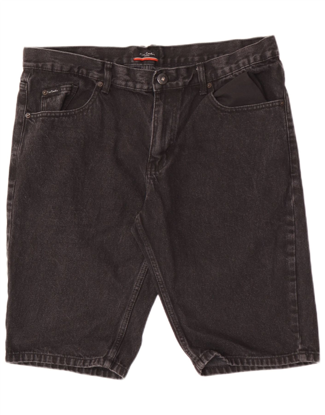 Pierre Cardin Mens Denim Shorts W36 Large Black Cotton