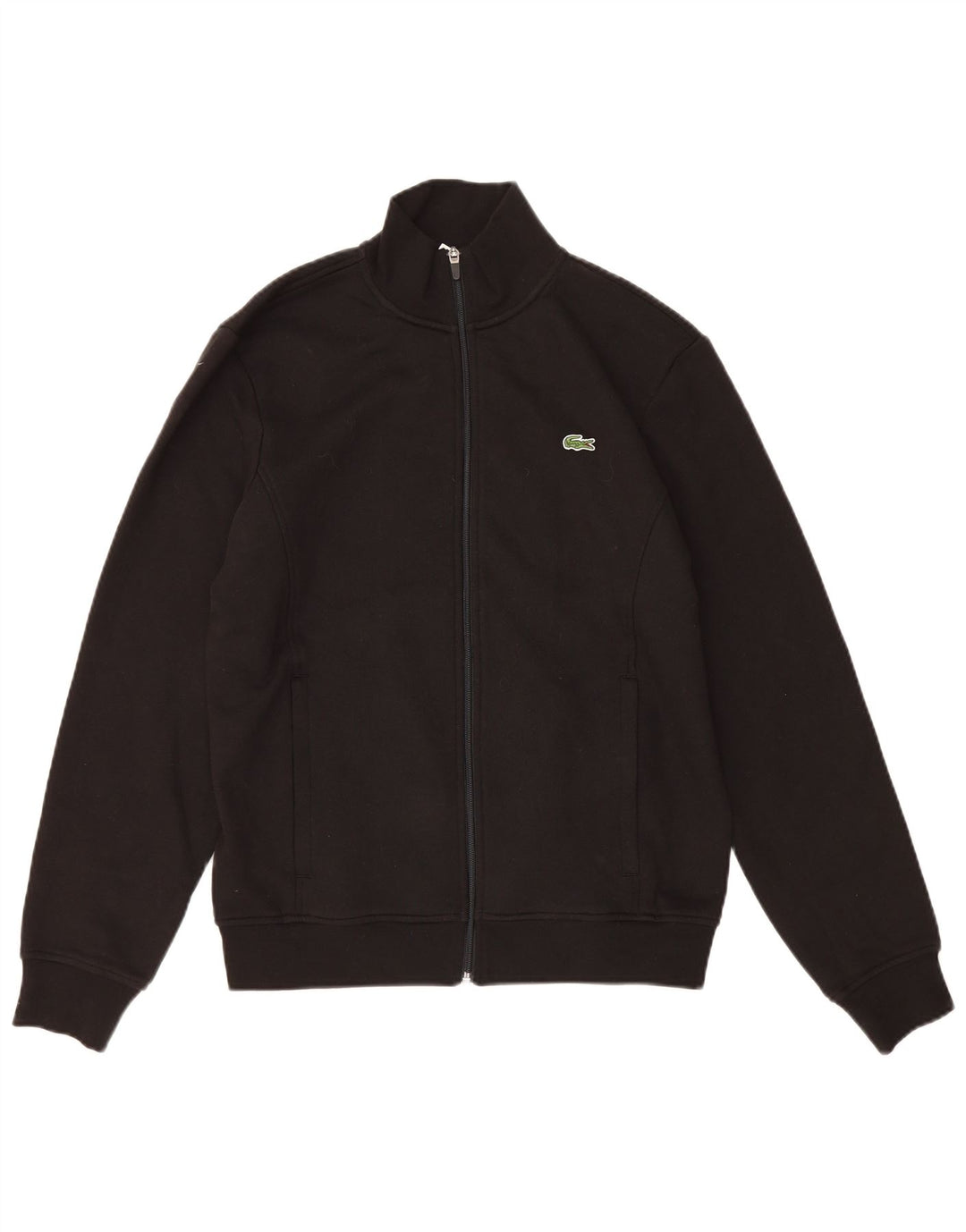 Lacoste Mens Regular Fit Tracksuit Top Jacket Size 4 Medium Black Cotton