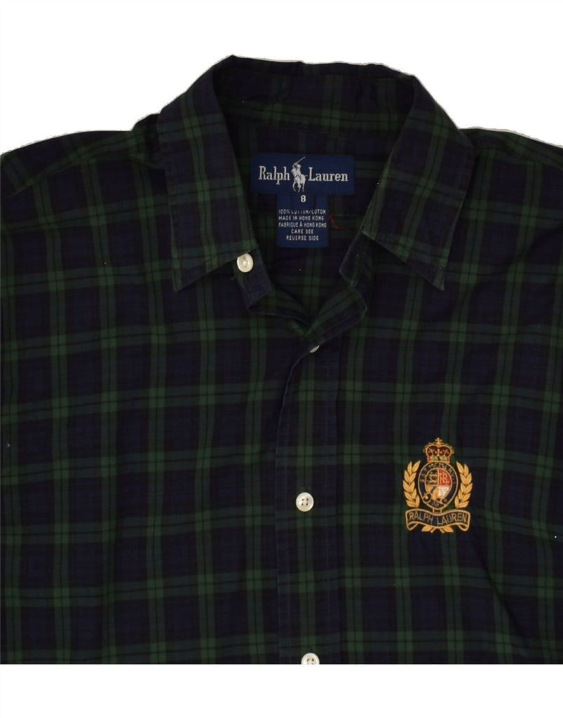 POLO RALPH LAUREN Boys Shirt 7-8 Years Green Check Cotton | Vintage Polo Ralph Lauren | Thrift | Second-Hand Polo Ralph Lauren | Used Clothing | Messina Hembry 