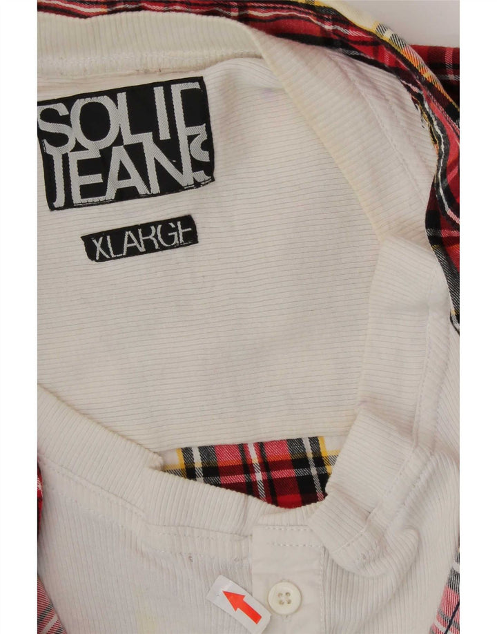 Vintage Mens Shirt XL Red Plaid Cotton