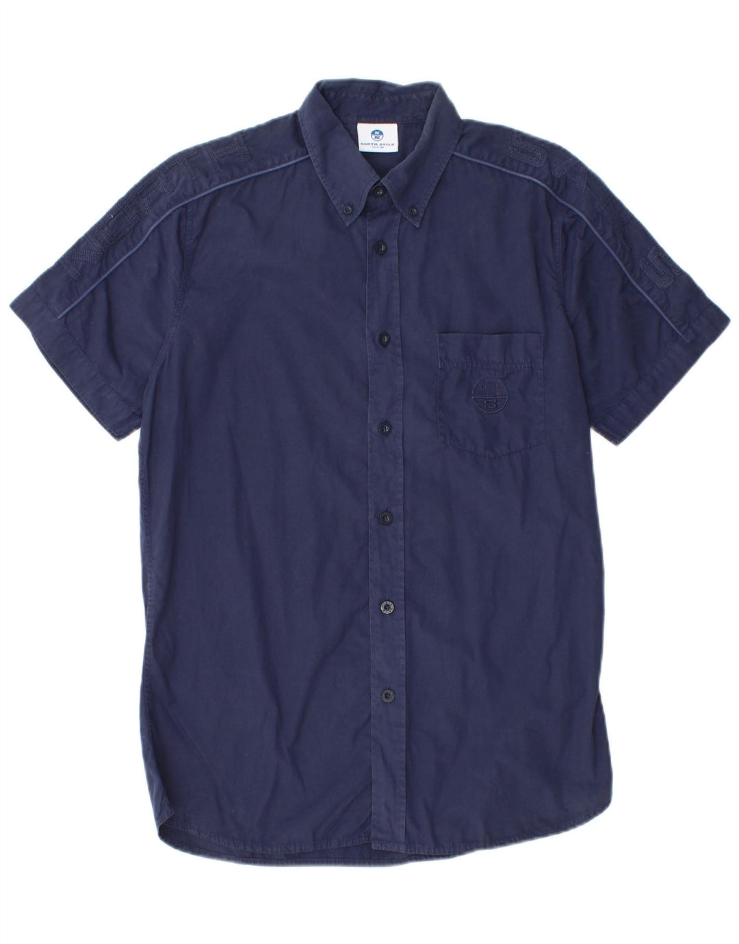 North Sails Mens Short Sleeve Shirt Medium Navy Blue Cotton