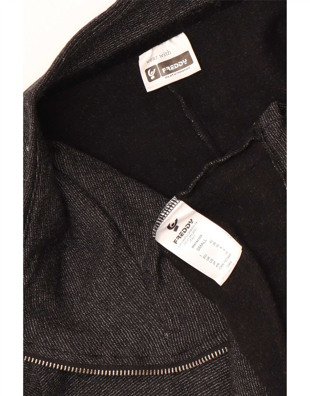 Freddy Womens Oversized Tracksuit Top Jacket UK 10 Small Grey Cotton
