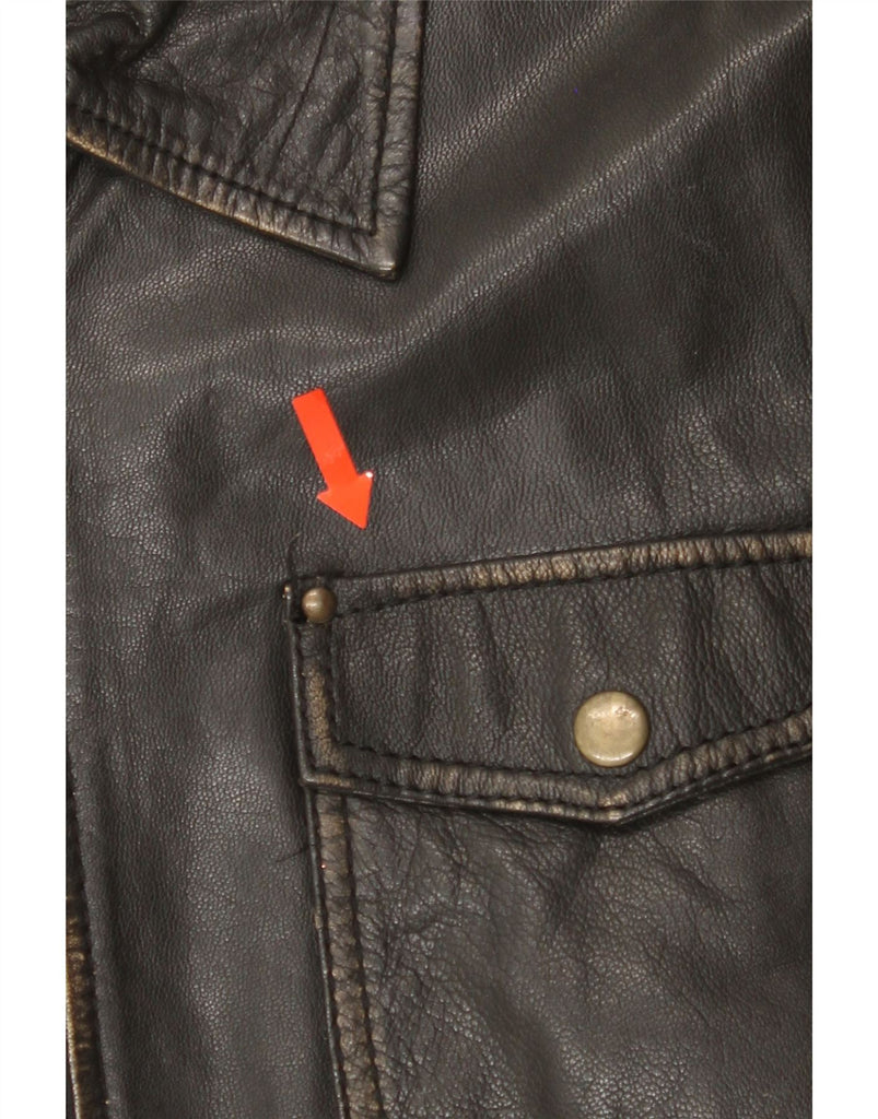 AVIATRIX Mens Leather Jacket UK 40 Large Black Leather Vintage Aviatrix and Second-Hand Aviatrix from Messina Hembry 