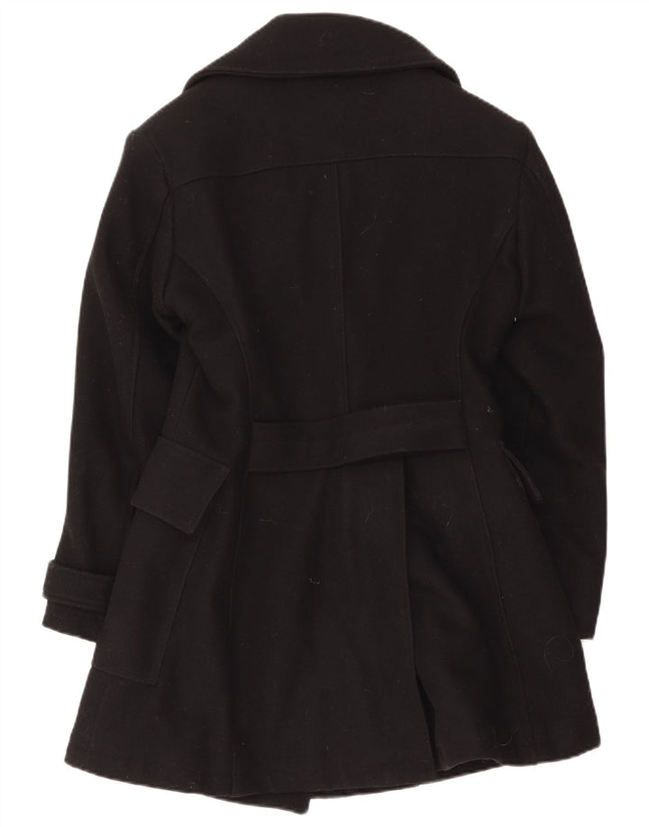 Bomb Boogie Womens Double Breasted Coat UK 10 Small Black Wool