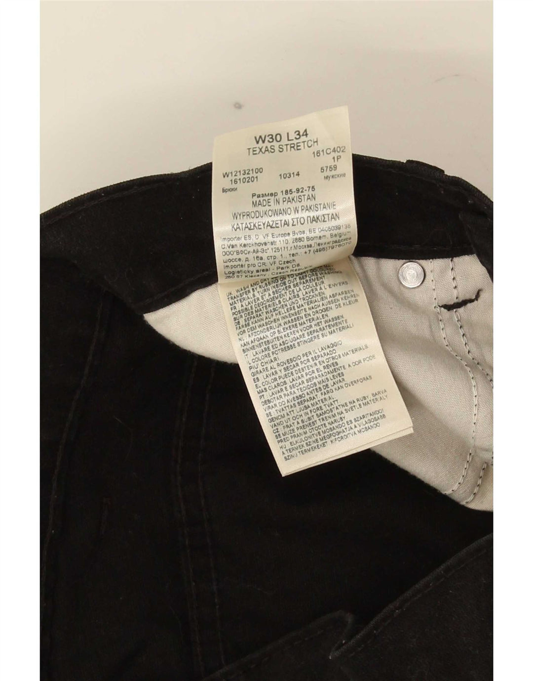Wrangler Mens Texas Stretch Straight Jeans W30 L34 Black Cotton