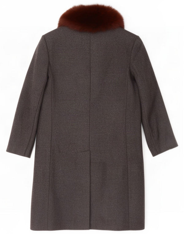 Vintage Womens Overcoat UK 14 Medium Grey