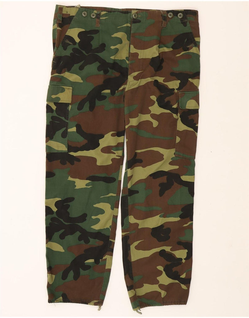 VINTAGE Mens Military Straight Cargo Trousers XL W40 L29 Green Camouflage Vintage Vintage and Second-Hand Vintage from Messina Hembry 
