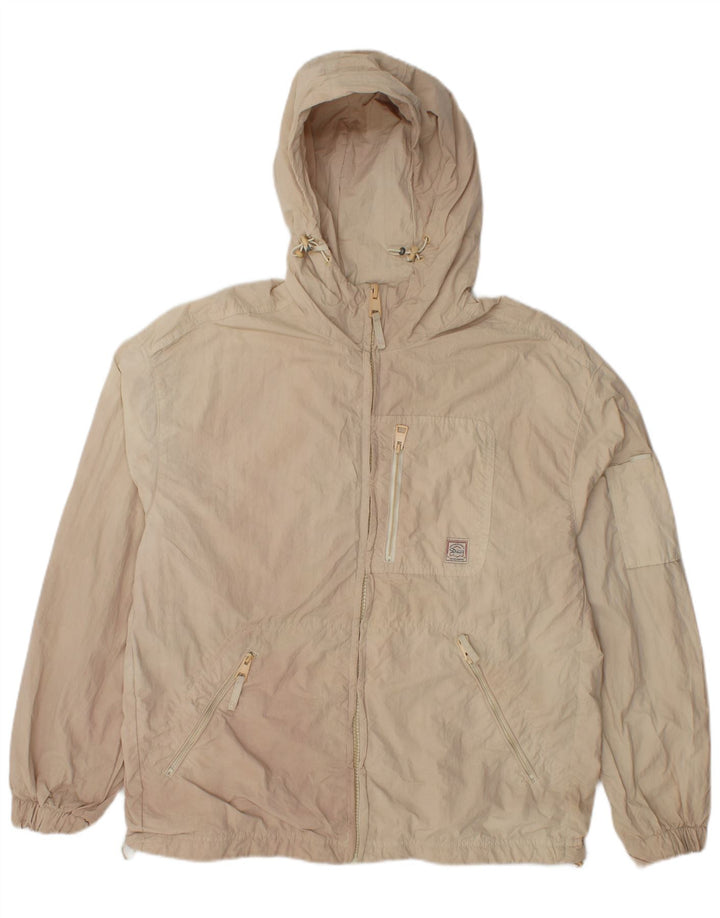 Zara Womens Hooded Oversized Rain Jacket UK 14 Medium Beige