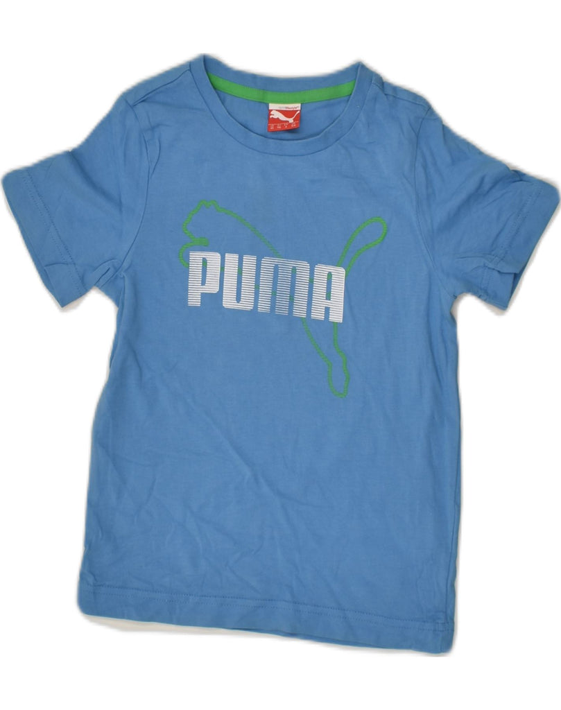 PUMA Boys Graphic T-Shirt Top 5-6 Years Blue Cotton | Vintage Puma | Thrift | Second-Hand Puma | Used Clothing | Messina Hembry 