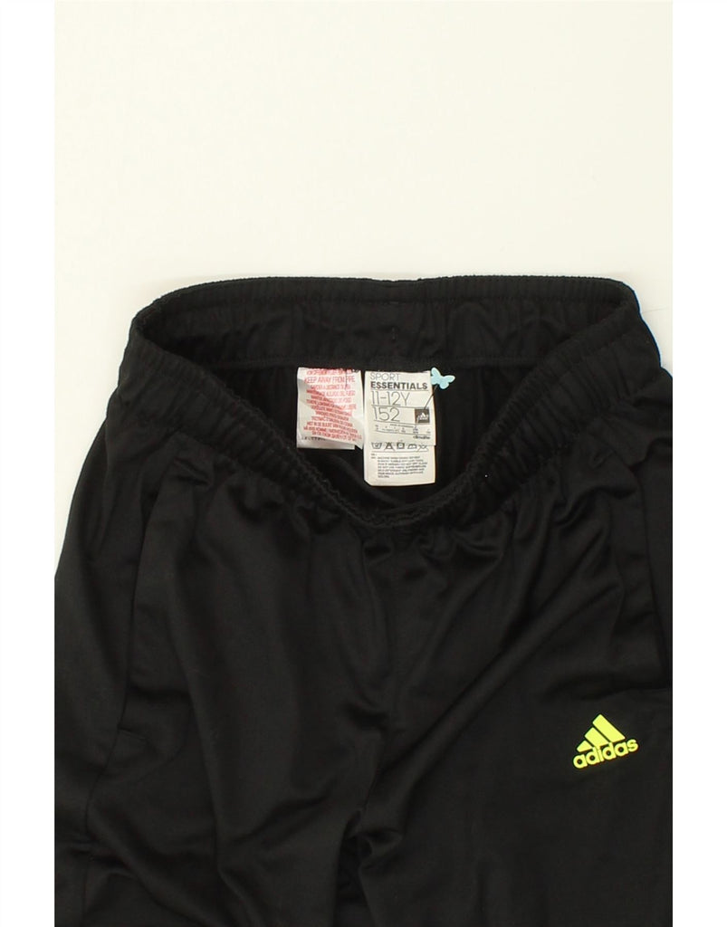 ADIDAS Boys Tracksuit Trousers Joggers 11-12 Years Black Colourblock | Vintage Adidas | Thrift | Second-Hand Adidas | Used Clothing | Messina Hembry 