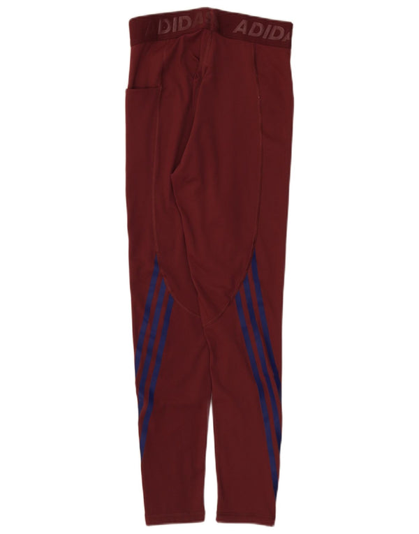 Adidas Womens Graphic Leggings UK 8/10 Small Burgundy Polyester