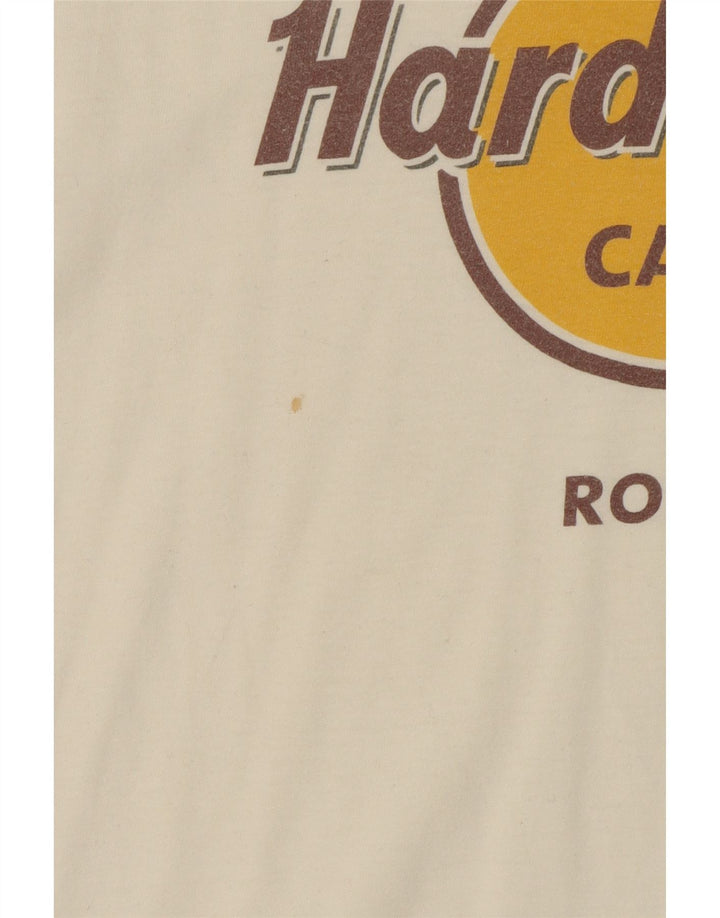 HARD ROCK CAFE Mens Rome Graphic T-Shirt Top Medium Off White Cotton Vintage Hard Rock Cafe and Second-Hand Hard Rock Cafe from Messina Hembry 