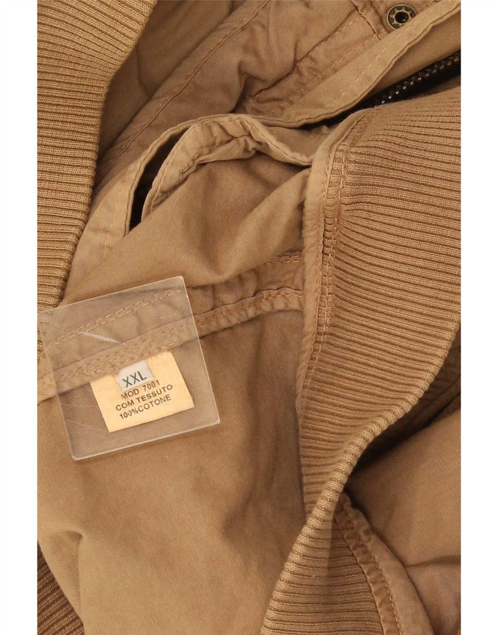 Avirex Mens Bomber Jacket UK 46 2XL Brown Cotton