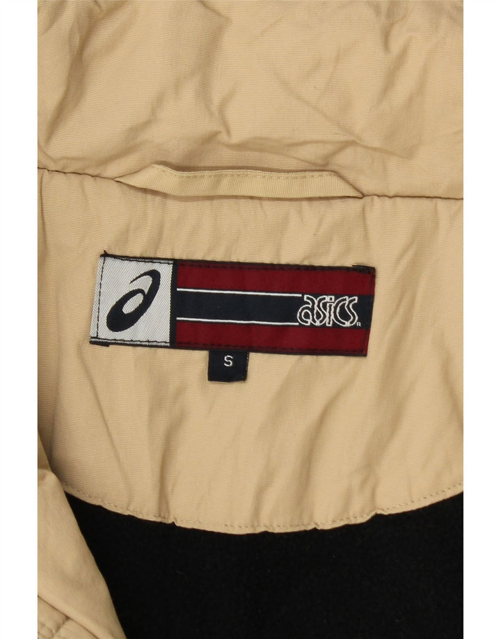 ASICS Mens Hooded Windbreaker Jacket UK 36 Small Beige Polyamide