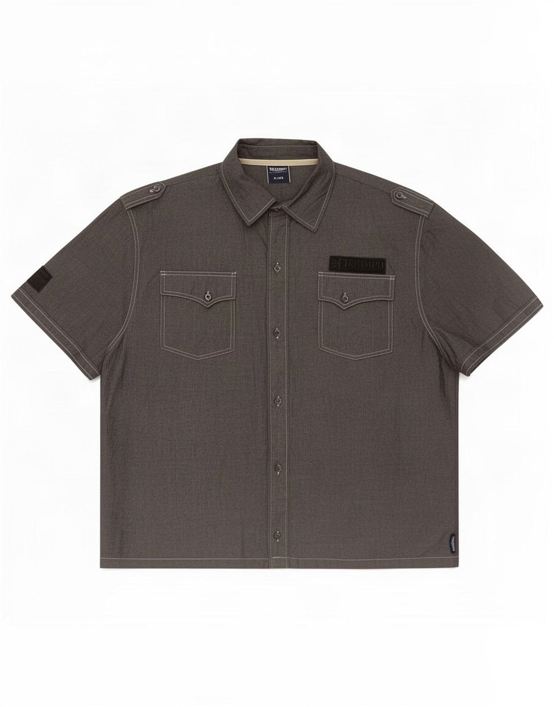 Triumph Mens Graphic Short Sleeve Shirt XL Grey Cotton