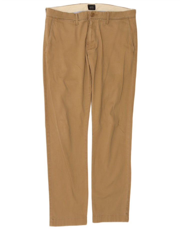 J. CREW Mens Straight Chino Trousers W31 L30 Beige Cotton