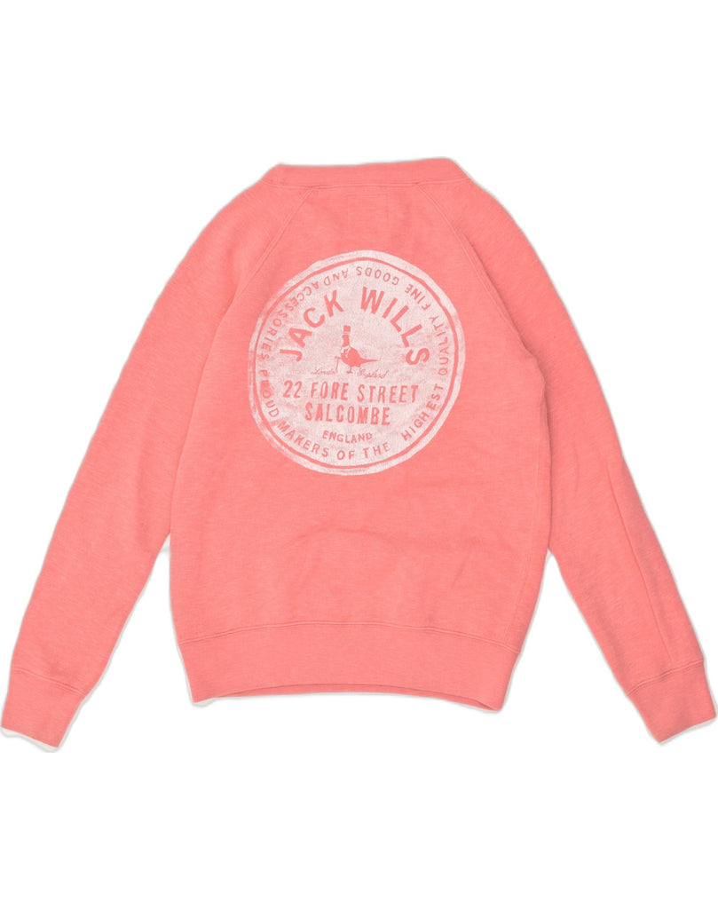 JACK WILLS Womens Sweatshirt Jumper UK 10 Small Pink Cotton | Vintage Jack Wills | Thrift | Second-Hand Jack Wills | Used Clothing | Messina Hembry 