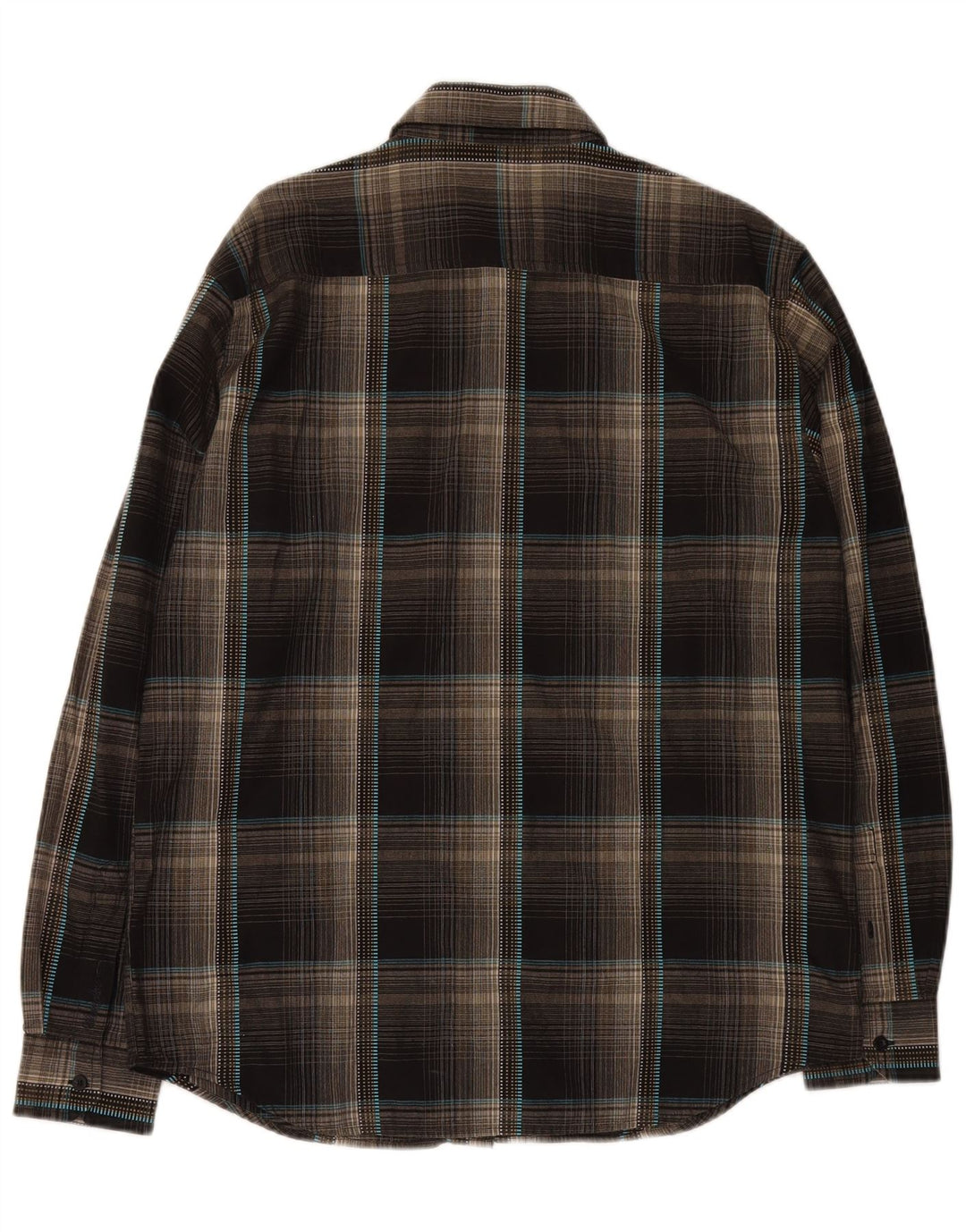 WRANGLER Mens Shirt Large Brown Check Cotton