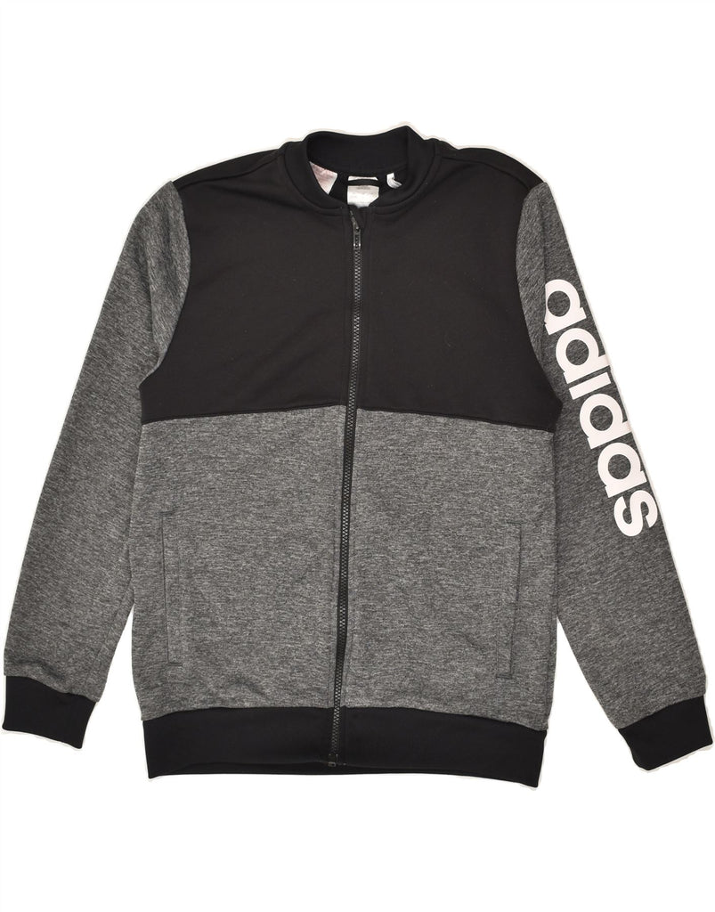 ADIDAS Boys Graphic Tracksuit Top Jacket 13-14 Years Grey Colourblock | Vintage Adidas | Thrift | Second-Hand Adidas | Used Clothing | Messina Hembry 