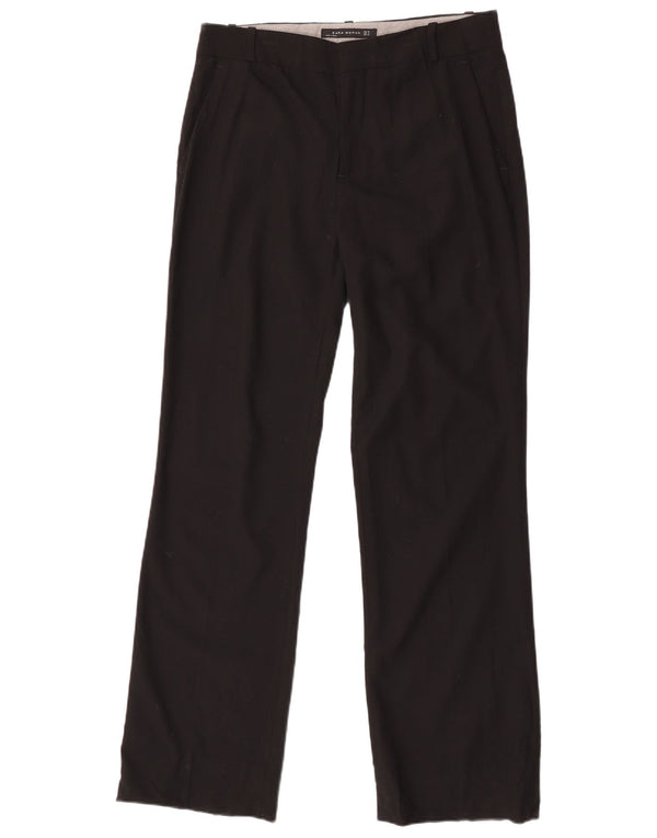 Zara Womens Straight Chino Trousers EU 38 Small W28 L31 Black Polyester