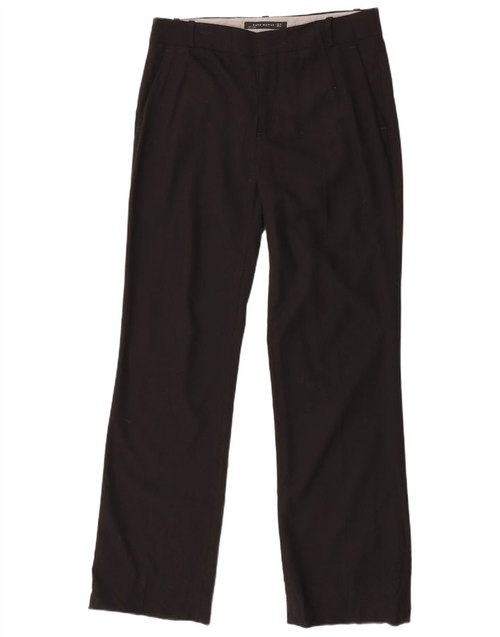 Zara Womens Straight Chino Trousers EU 38 Small W28 L31 Black Polyester