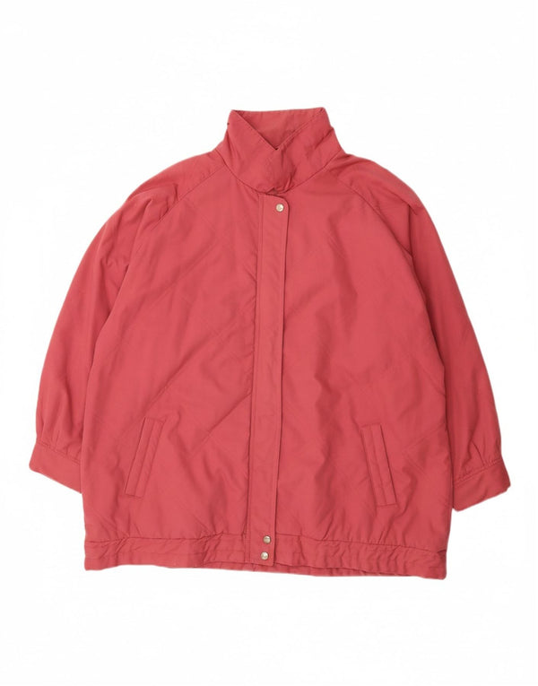 VINTAGE Womens Quilted Jacket UK 22 3XL Pink Polyester