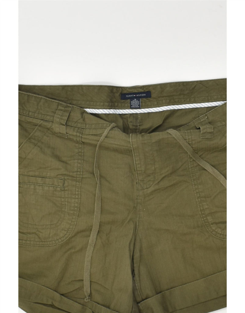 TOMMY HILFIGER Womens Cargo Shorts UK 16 Large W32 Khaki Cotton | Vintage Tommy Hilfiger | Thrift | Second-Hand Tommy Hilfiger | Used Clothing | Messina Hembry 