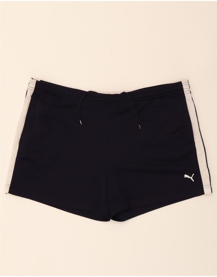 PUMA Womens Sport Shorts UK 14 Medium Navy Blue Vintage Puma and Second-Hand Puma from Messina Hembry 