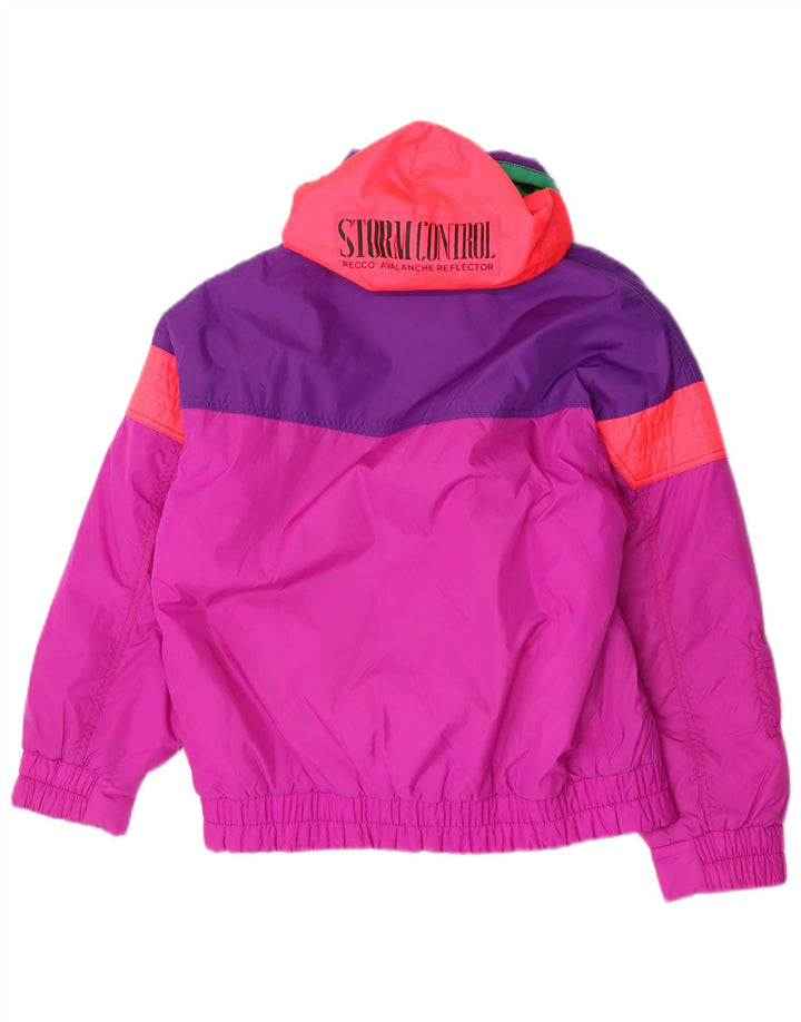 Nevica Womens Hooded Ski Jacket US 6 Medium Pink Colourblock Nylon