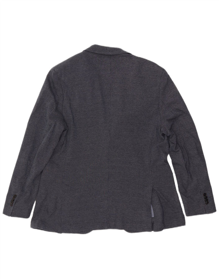 Massimo Dutti Mens 2 Button Blazer Jacket EU 58 2XL Navy Blue Cotton