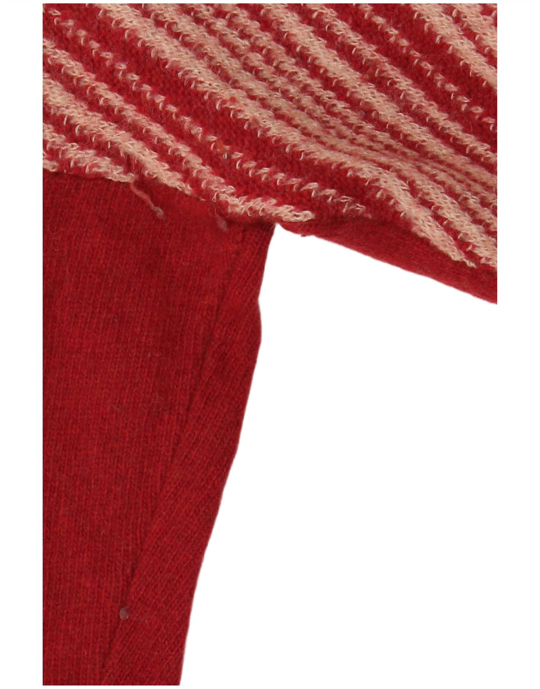 Benetton Womens Oversized Cardigan Sweater UK 14 Medium Red Striped Wool