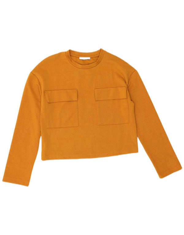 Zara Womens Top Long Sleeve UK 10 Small Orange
