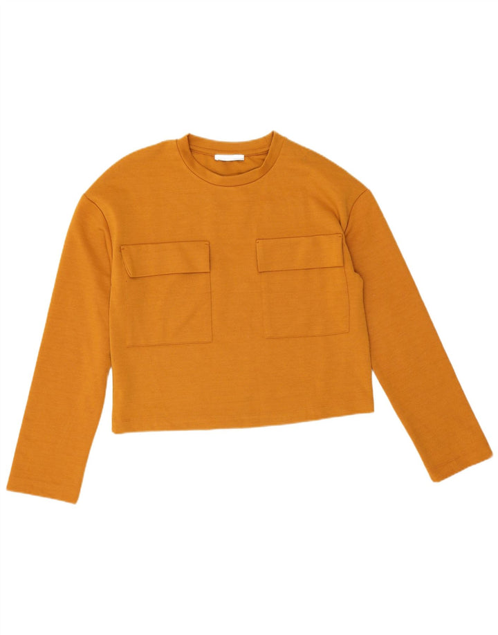 Zara Womens Top Long Sleeve UK 10 Small Orange