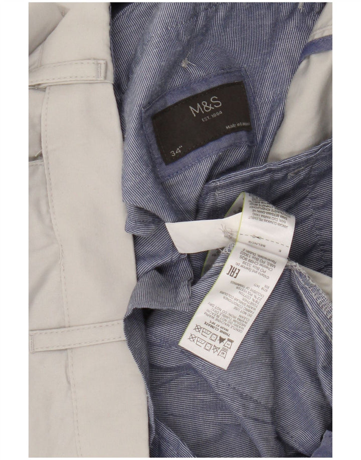 Marks & Spencer Mens Chino Shorts W34 Large Beige Cotton