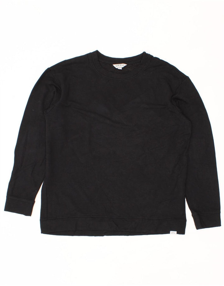 ORVIS Womens Sweatshirt Jumper UK 12 Medium Black Modal Vintage Orvis and Second-Hand Orvis from Messina Hembry 