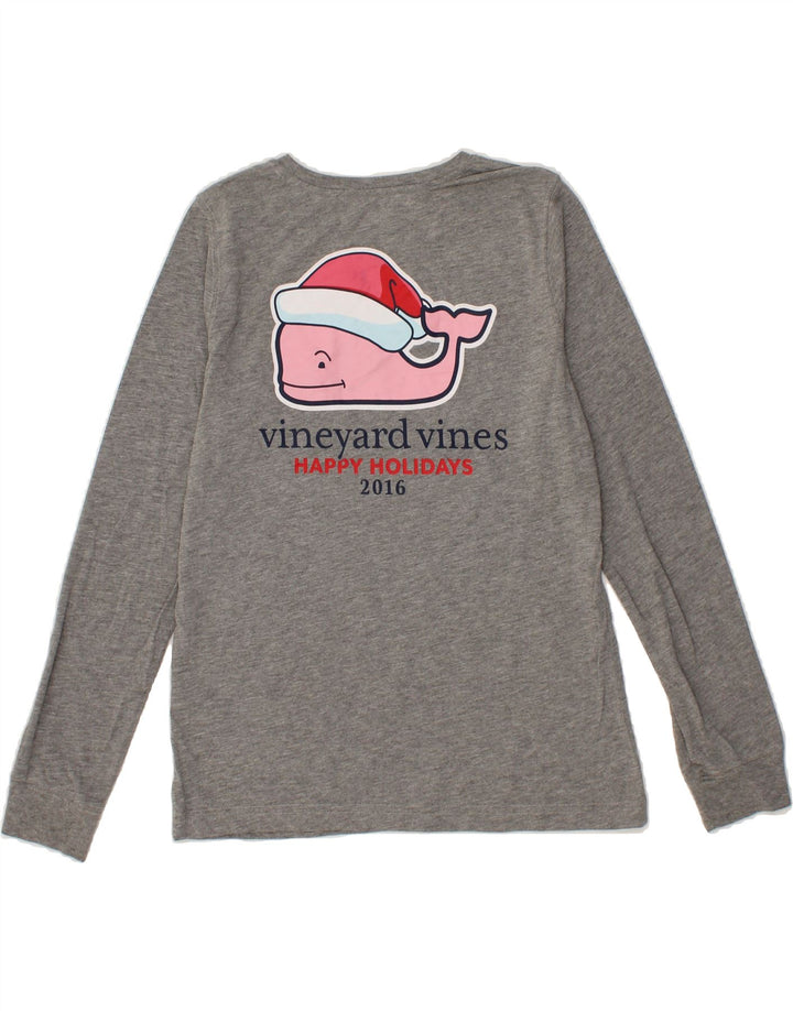 VINEYARD VINES Boys Graphic Top Long Sleeve 11-12 Years Small Grey Cotton Vintage Vineyard Vines and Second-Hand Vineyard Vines from Messina Hembry 