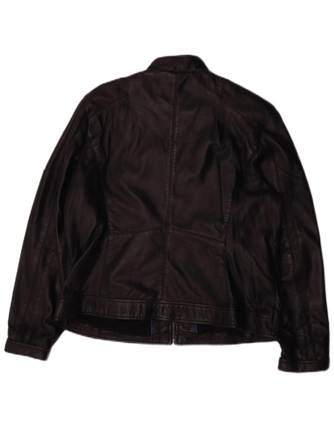 Vintage Womens Leather Jacket IT 44 Medium Black Leather