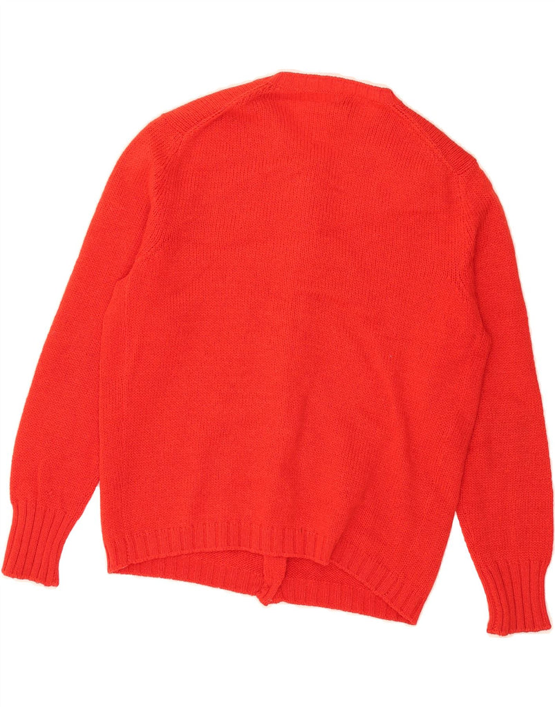 VINTAGE Womens Cardigan Sweater UK 14 Medium Red Vintage Vintage and Second-Hand Vintage from Messina Hembry 