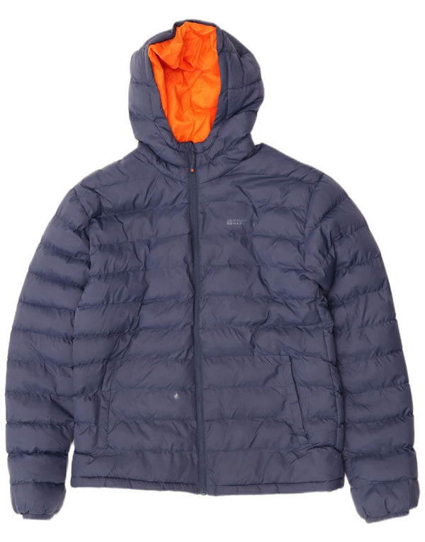 Mountain Warehouse Mens Hooded Padded Jacket UK 42 XL Navy Blue Nylon